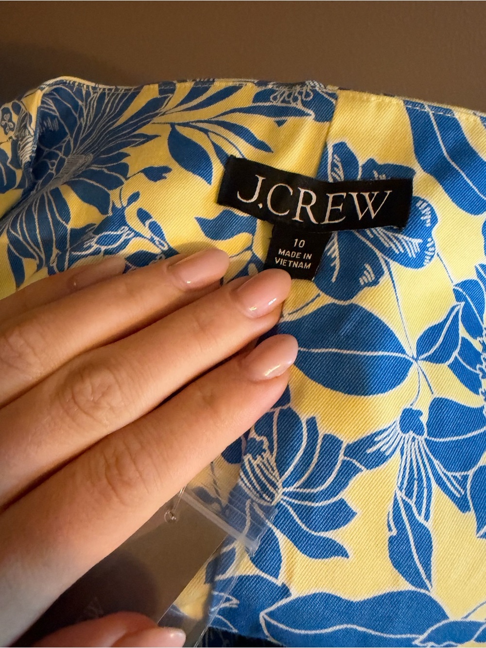 J. Crew Yellow and Blue Floral V-Neck Puff Sleeve Mini Dress - Picture 6 of 6